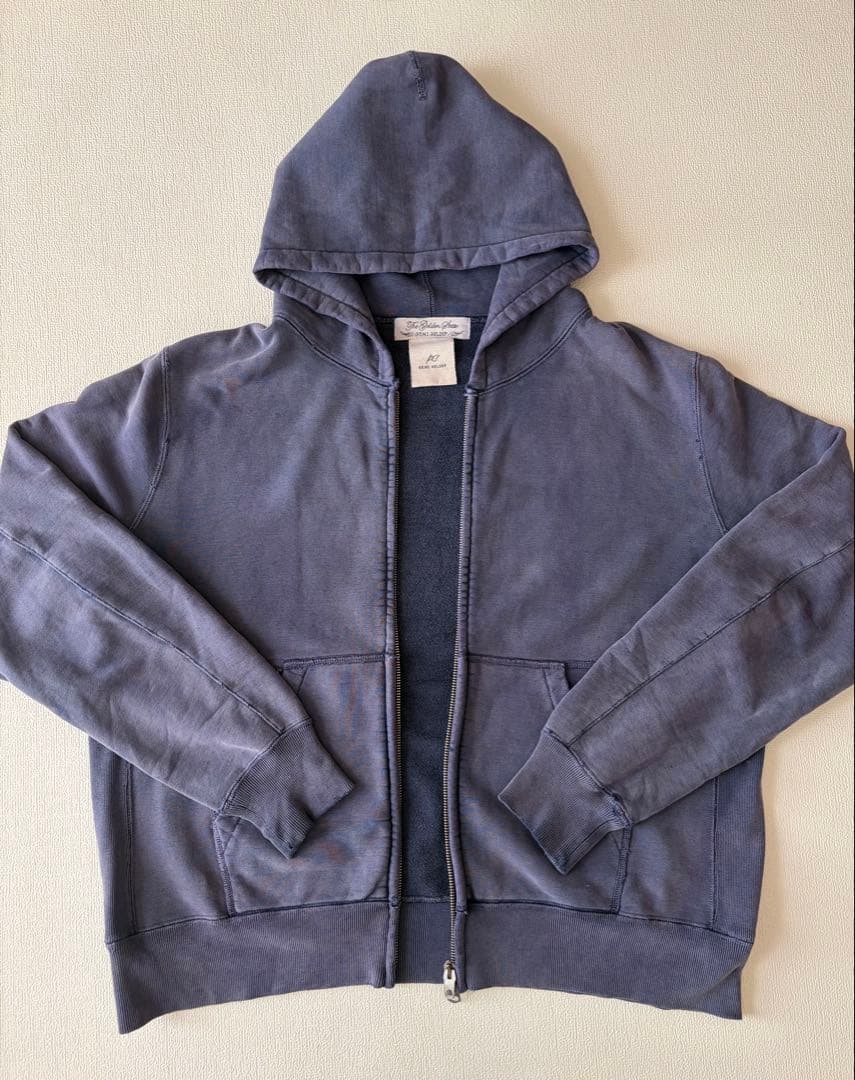 おの　REMIRELIEF ジップパーカー XL フェード ナス紺