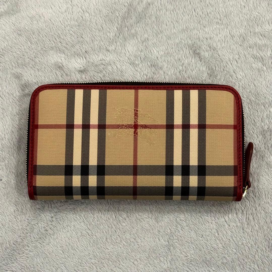⭐️新品未使用⭐️ バーバリー　ノバチェック　長財布　ラウンドジップ　シャドーホース