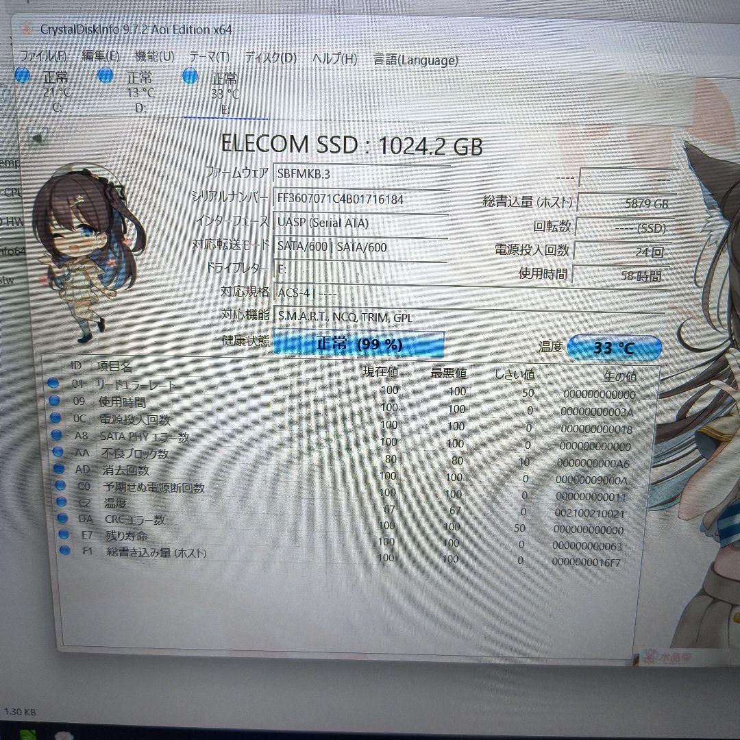 内蔵型SSD ELECOM LSD-IA1024GP