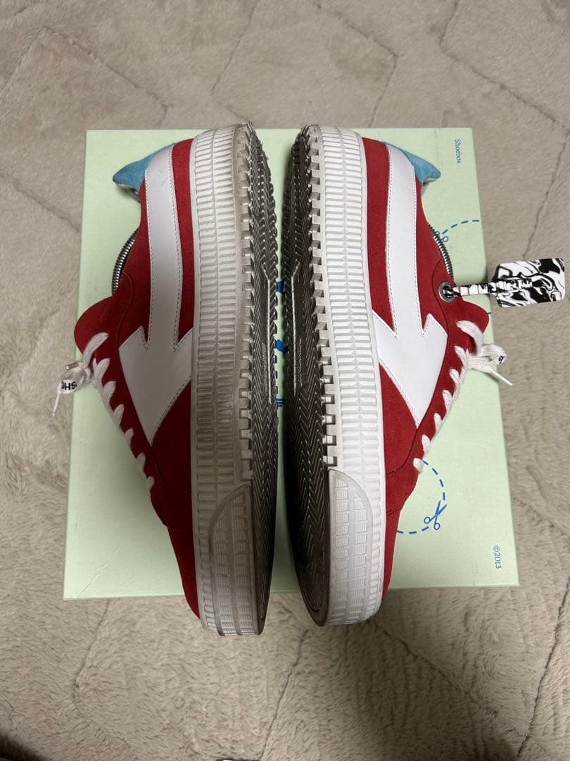 【最終値下げ】off-white オフホワイト 赤 スエード 27cm 古着