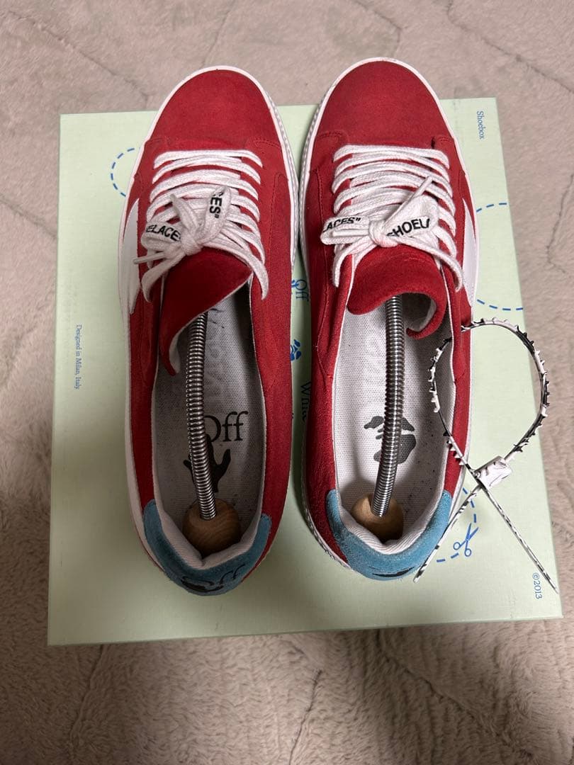 【最終値下げ】off-white オフホワイト 赤 スエード 27cm 古着