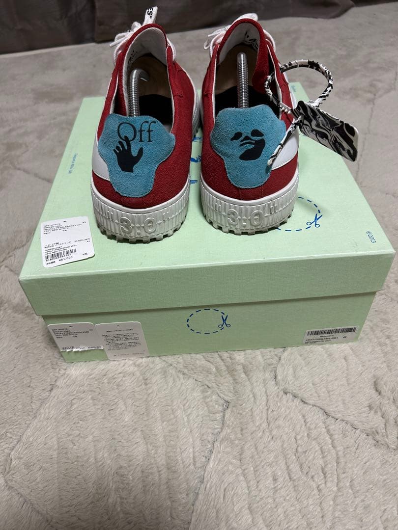 【最終値下げ】off-white オフホワイト 赤 スエード 27cm 古着