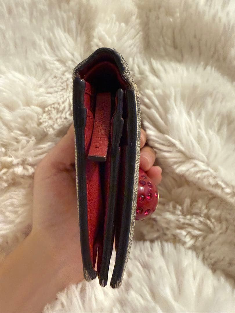 Gucci チェリー装飾 二つ折り財布