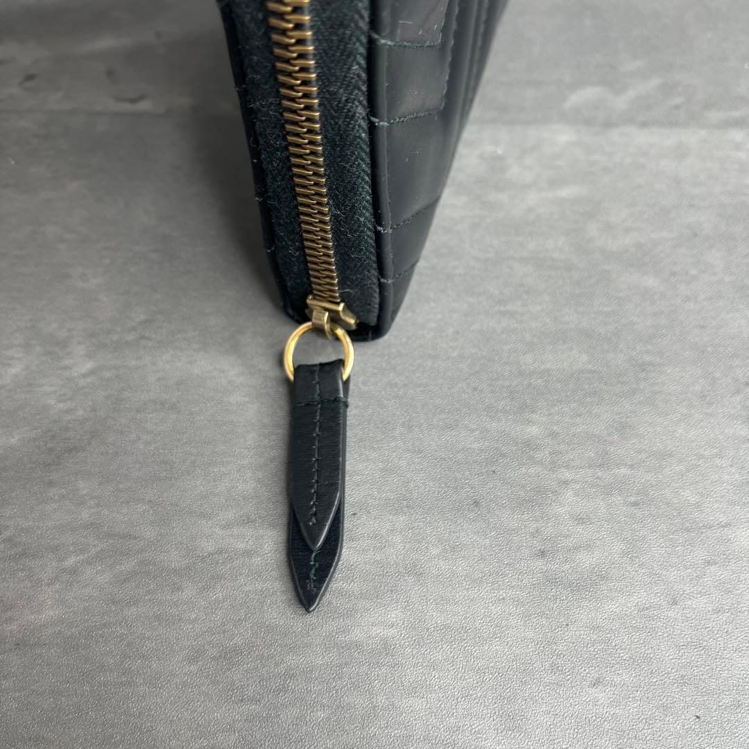 【美品】GUCCI GGマーモント 長財布 ラウンドファスナー キルティング 黒