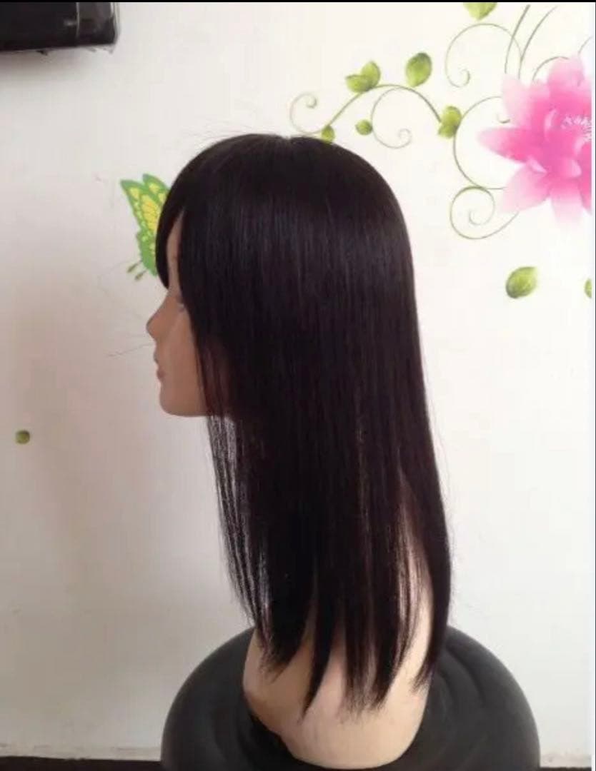 ☆人毛100%☆部分ウィッグ　かつら 白髪隠しW45