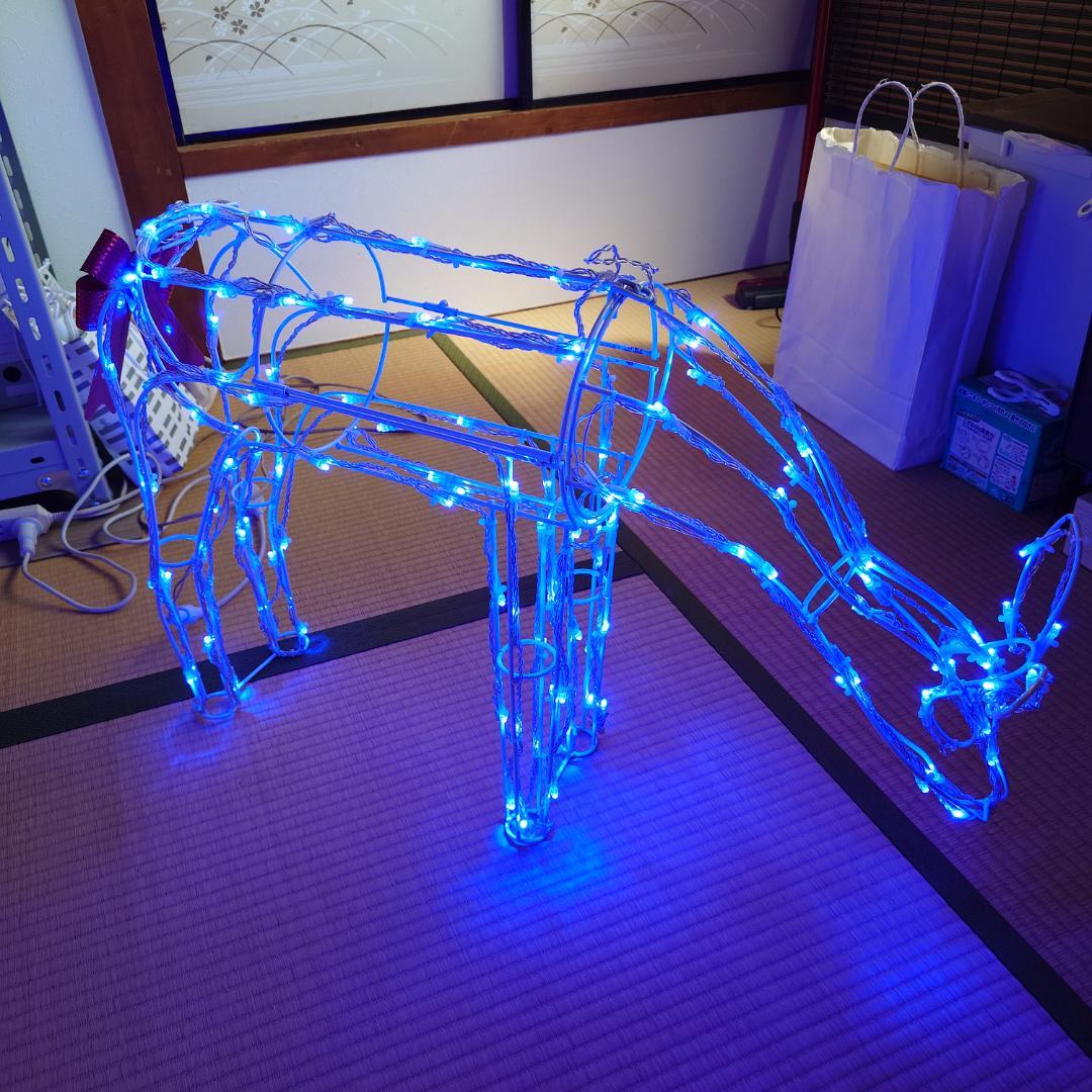 【再値下げ】 クリスマス トナカイ 青色 LED イルミネーション 2体セット