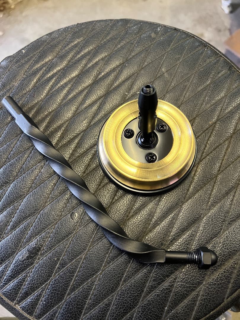 ハーレーダビッドソン　３インチミラー真鍮カバー　ツイストステーセット