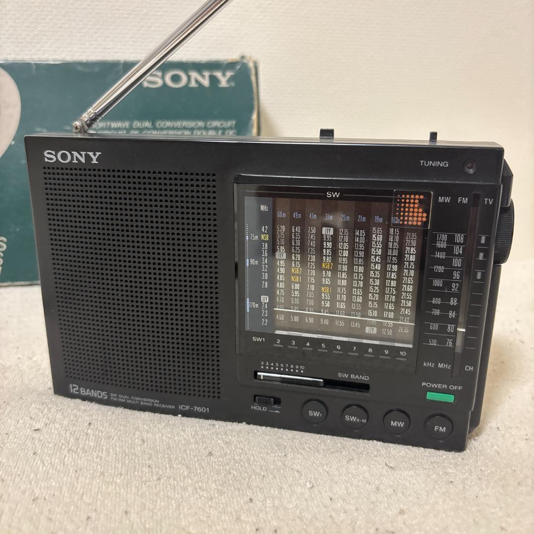SONY ICF-7601 完動品 ポータブルラジオ 元箱アンテナ付属