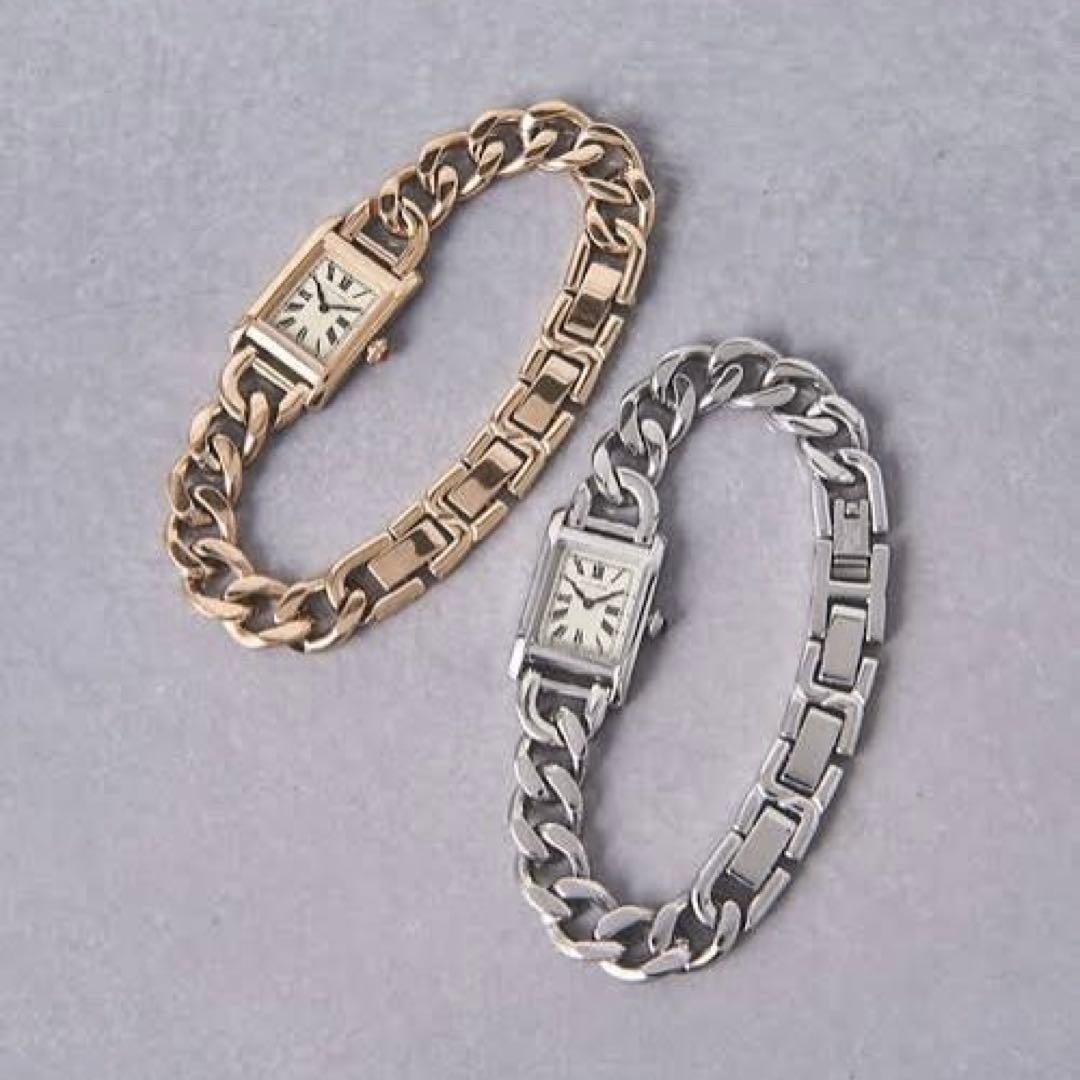 【UNITED ARROWS】スクエア チェーン 腕時計