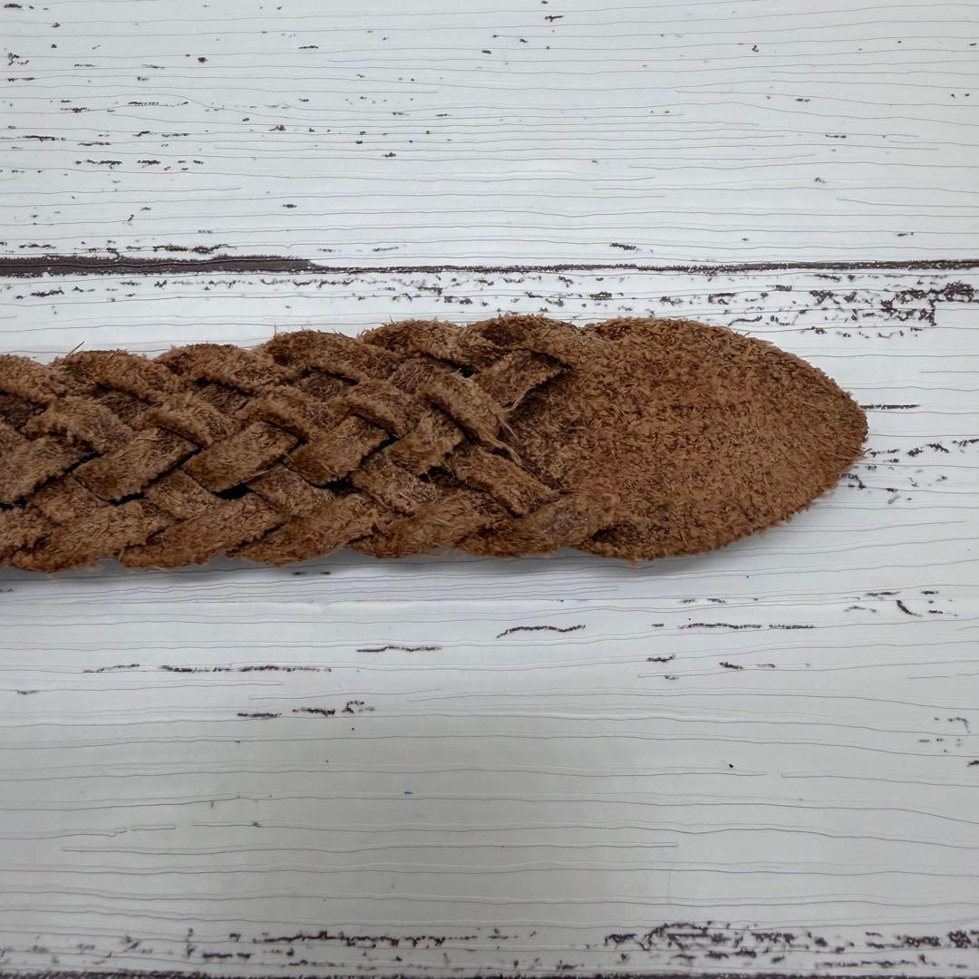 【希少】ホワイトハウスコックス　メッシュベルト　レザー　ブラウン