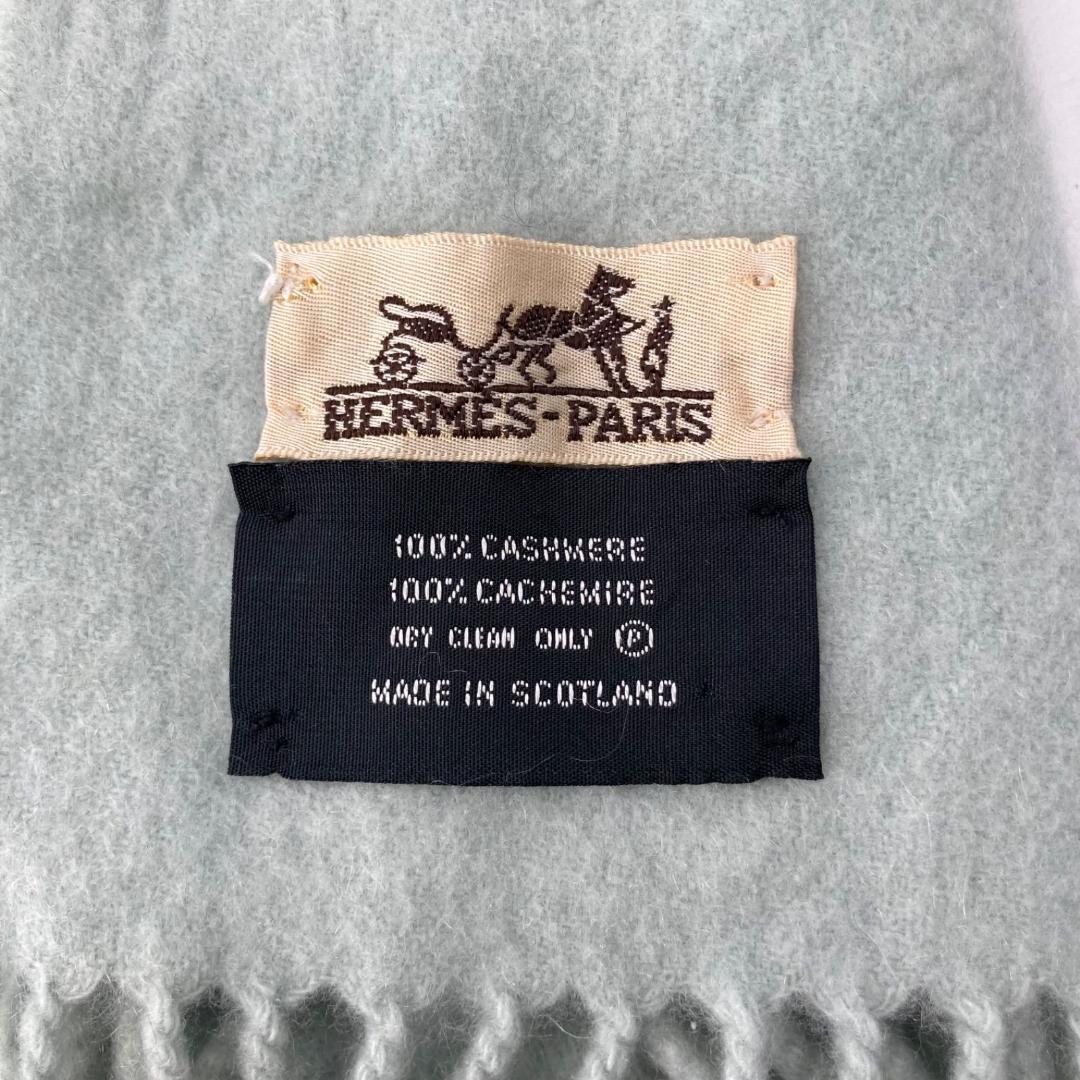 16125✨美品✨エルメス カシミヤ100%マフラー ライトブルー
