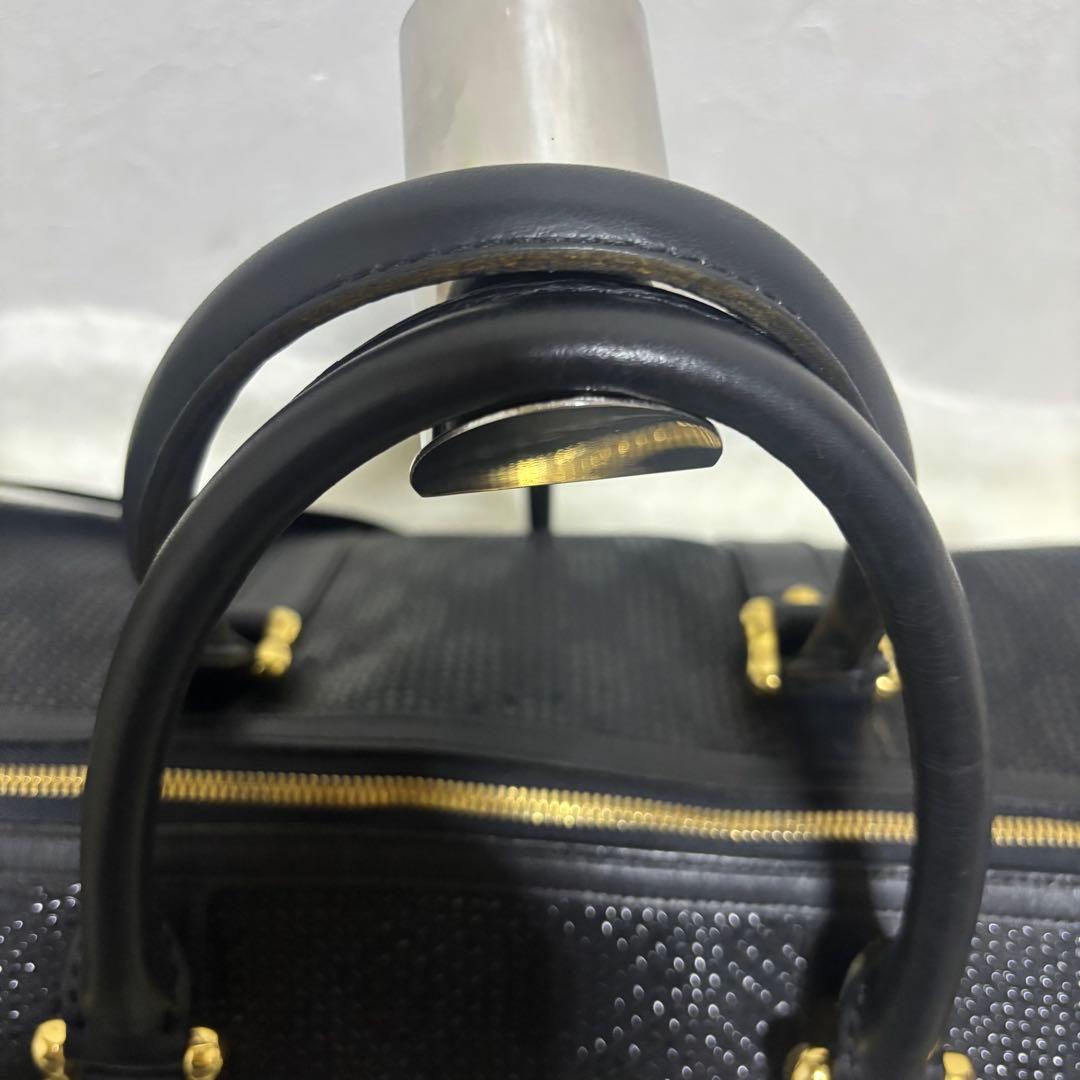 【極希少】印傳屋 インデンヤ　ボストンバッグ　レザー　総柄 2way 南京錠