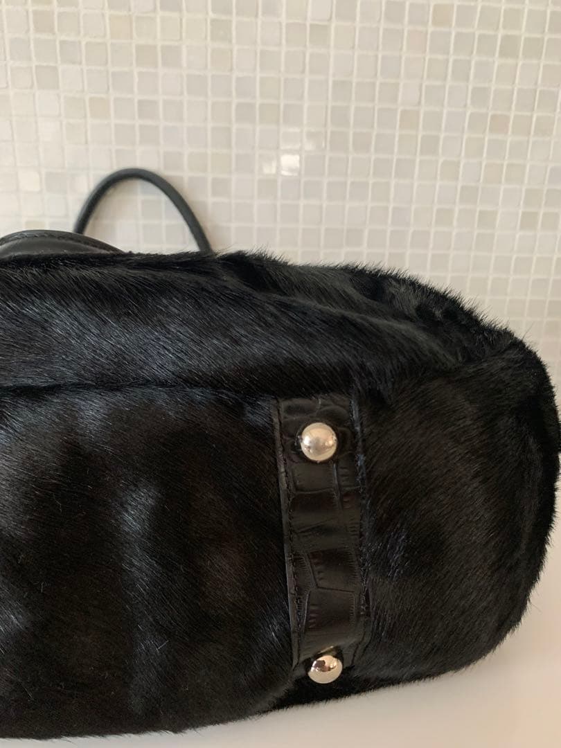 とっても可愛いmuta 8バック　ハラコ　本革　クロコ型押し