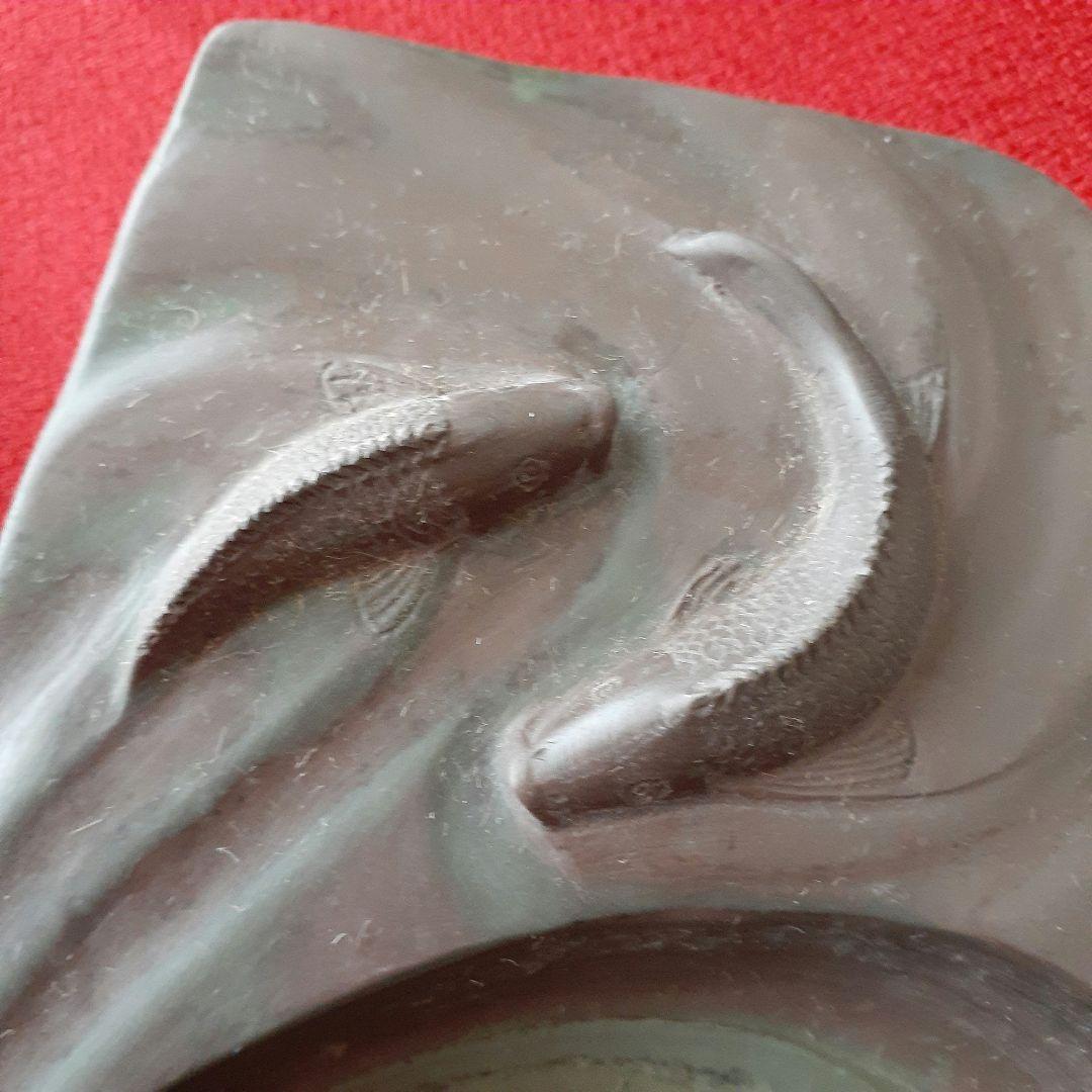 ❤️芸術の秋‼️韓国の硯　鯉の動きのあるやさしい彫刻が珍しいステキな硯