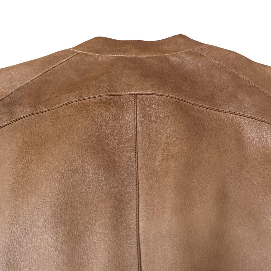 EMPORIO ARMANI ラムレザー　シングルライダースジャケット　XL