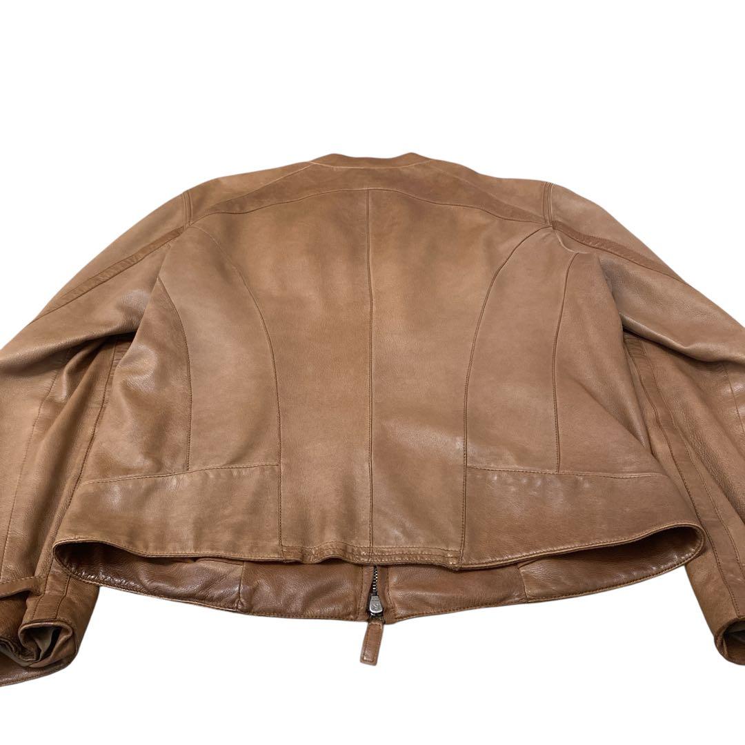 EMPORIO ARMANI ラムレザー　シングルライダースジャケット　XL