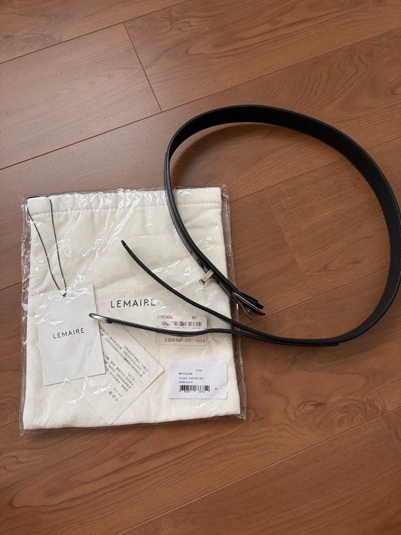 小物 LEMAIRE MINIMAL WESTERN BELT BLACK 90