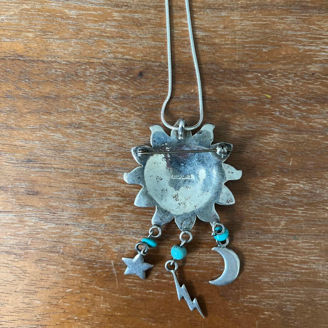 アクセサリー 90s unknown silver top star moon thunder