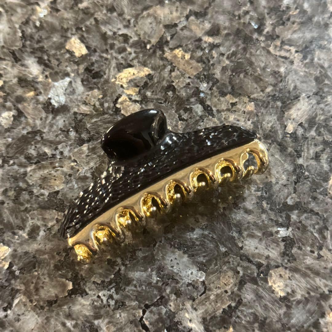 acca ブラックゴールド ヘアクリップ 約7cm