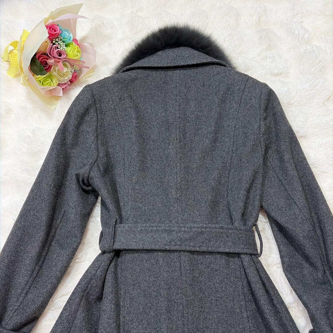 美品 BARNEYS NEWYORK カシミヤ100％ フオックスファー コート