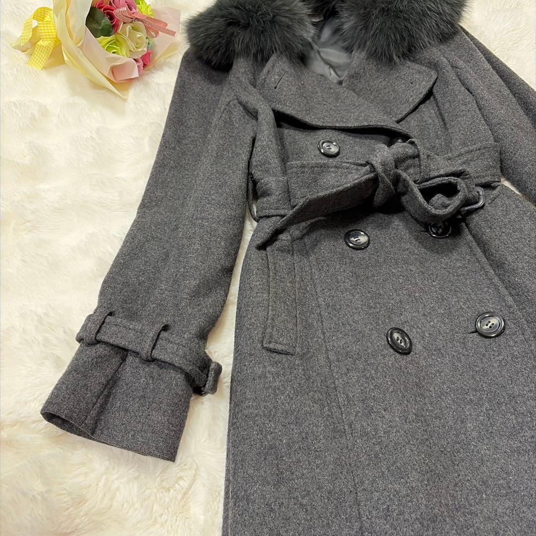 美品 BARNEYS NEWYORK カシミヤ100％ フオックスファー コート