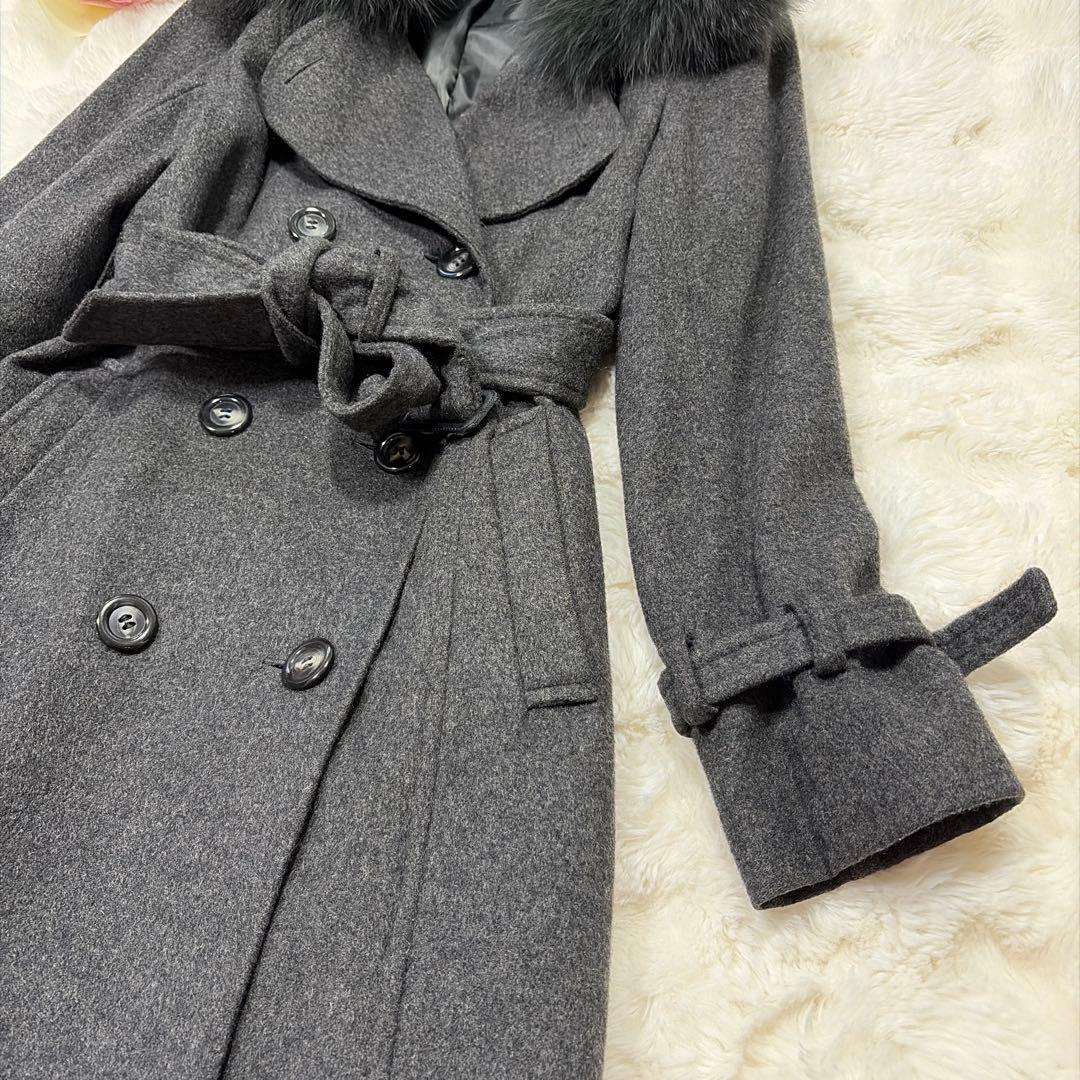 美品 BARNEYS NEWYORK カシミヤ100％ フオックスファー コート