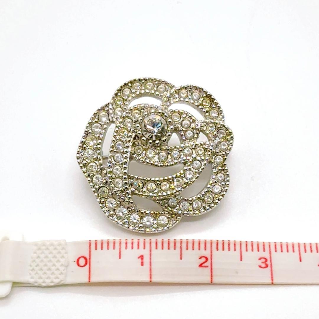 ◇クリスチャンディオール◇メタル/ローズ/ブローチ/シルバー/カメリア/フラワー