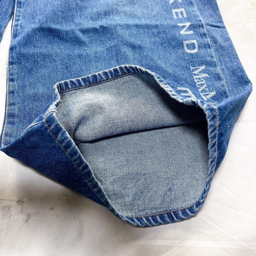 極美品✨MaxMara weekEND 全面ロゴ ワイドデニム パンツ フレア