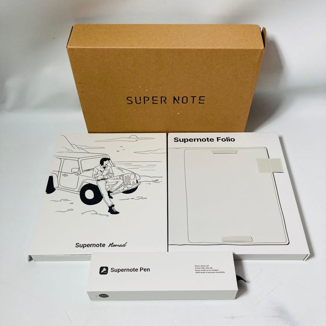 SUPERNOTE Nomad(white) 、純正フォリオ、スタイラスペン
