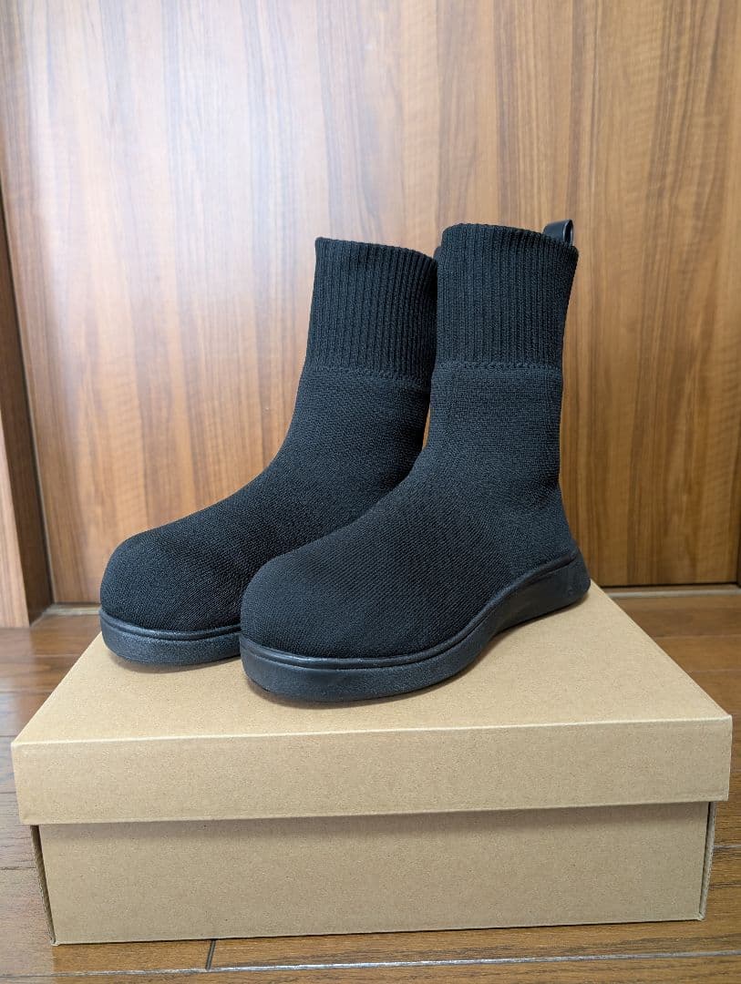 ※週末だけのタイムセール※　ラクバキ　ニットブーツ　ブラック Mサイズ