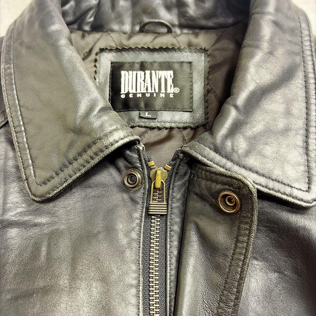 【美品】A-2型 黒 ボンバージャケット L 短丈 キルティング　ラムレザー