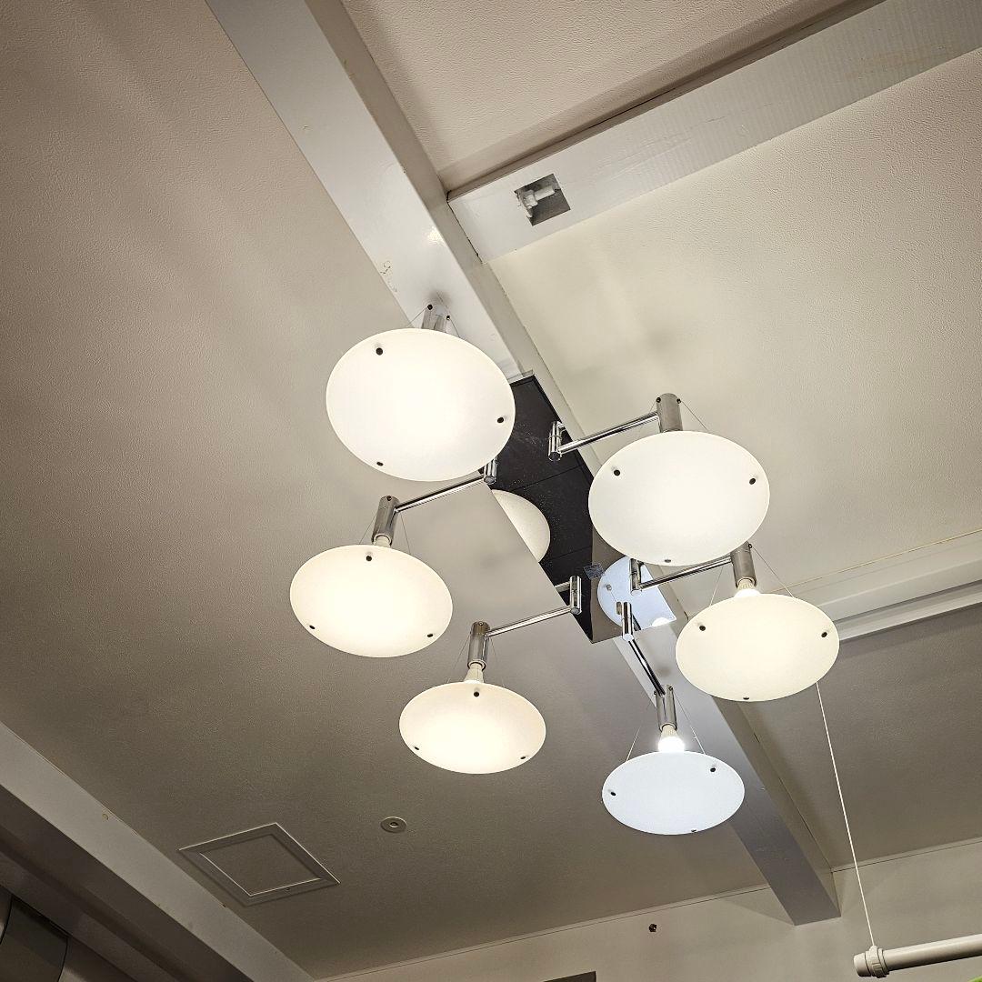 【美品】モダンシャンデリア 6灯 ホワイト