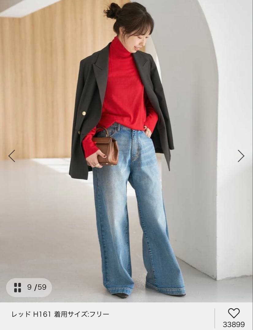 【完売商品】18Gタートルネックプルオーバー　赤