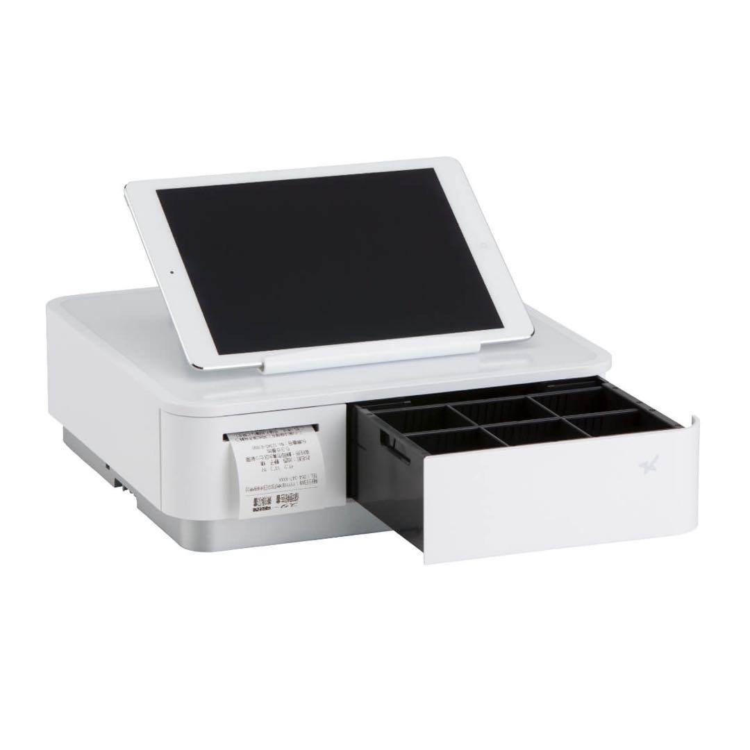 レジスター　レシートプリンター付き(引き出し・タブレットホルダー付）【未開封】