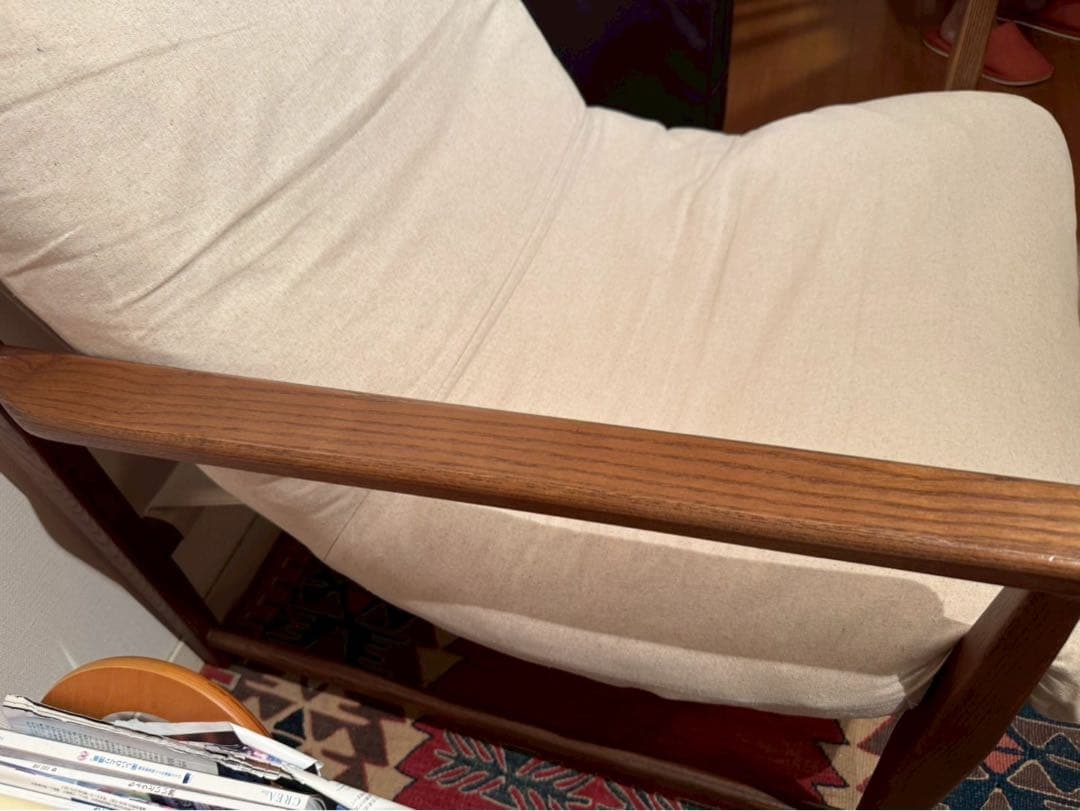 ZARA  デタッチャブルクッション ウッドアームチェア　美品 nk01