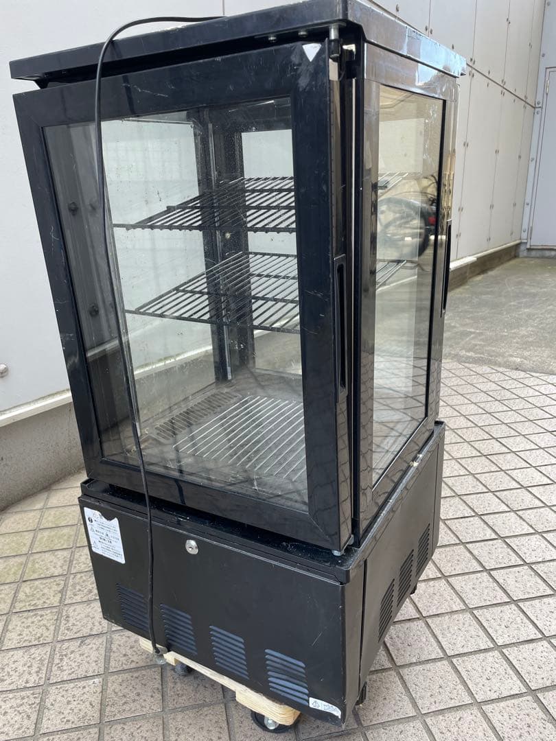 4面ガラス冷蔵ショーケース 黒