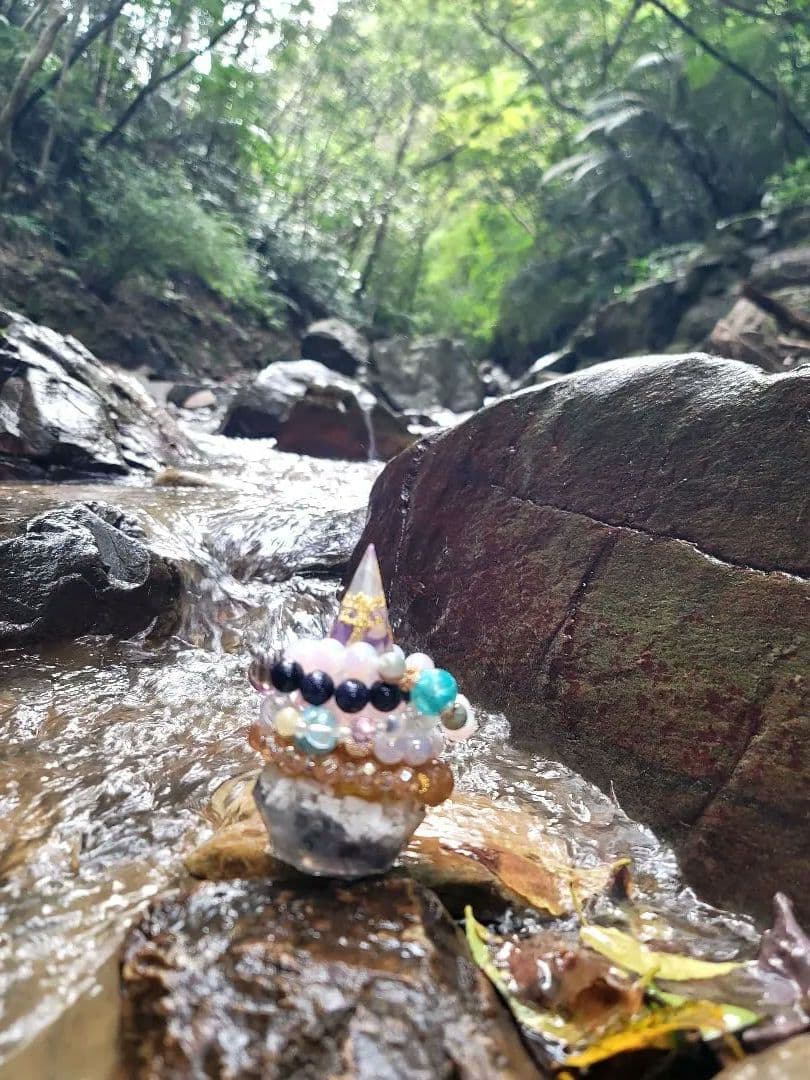 沖縄ター滝、財運+迷いを断ち成功の龍神オルゴナイト