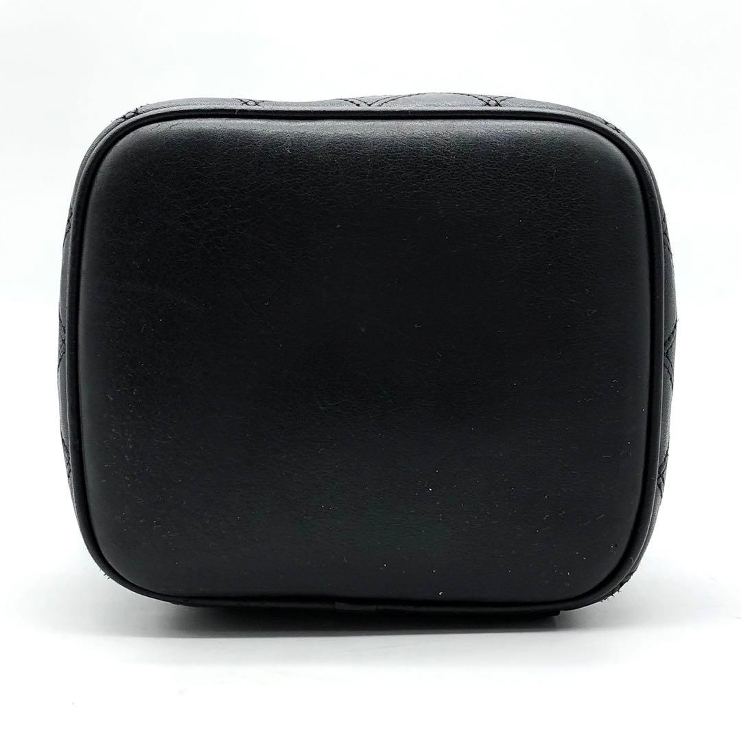 シャネル バニティバッグ ビコローレ ココマーク ゴールド金具 ラムスキン 黒