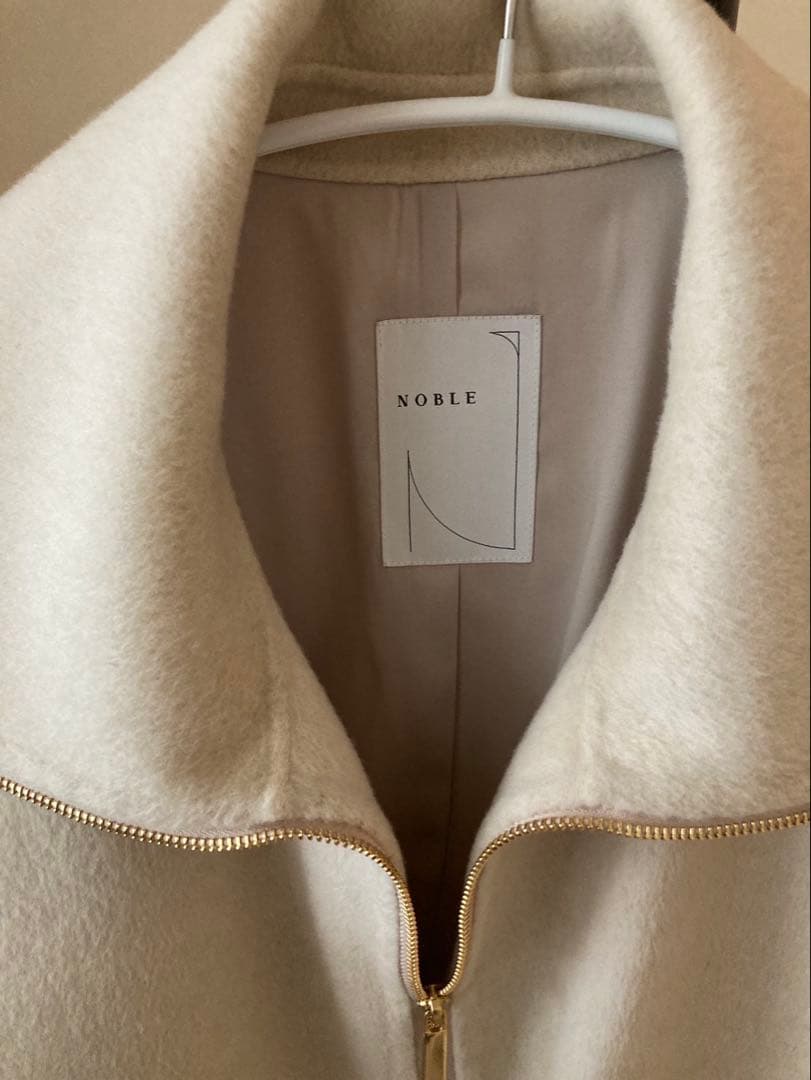 NOBLE キャメルミックスリバージップコート ホワイト 36