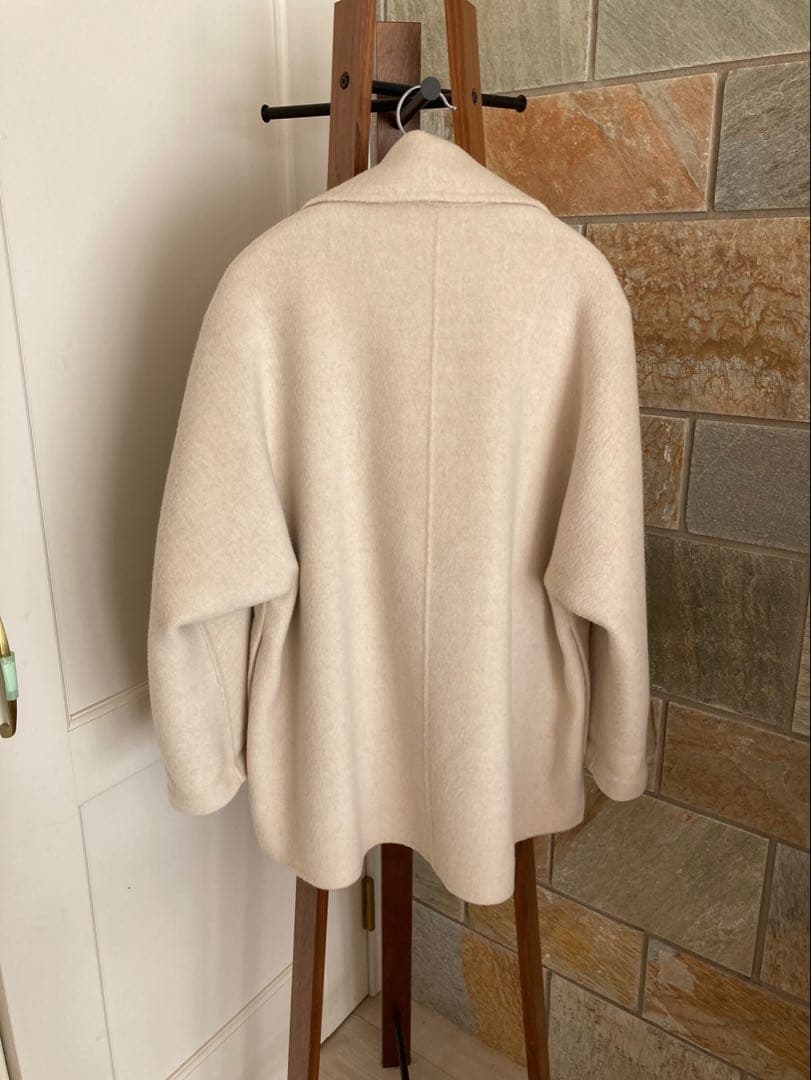 NOBLE キャメルミックスリバージップコート ホワイト 36