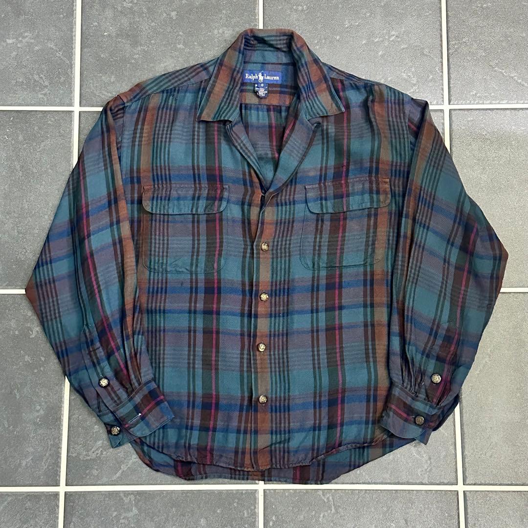 90s Polo Ralph Lauren 【レーヨン 開襟シャツ】