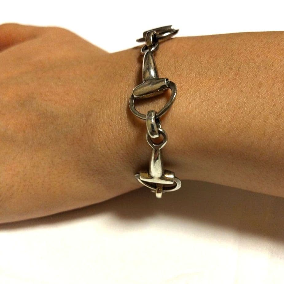 2/1(日)迄セールします！90sヴィンテージシルバーホースビットブレスレット