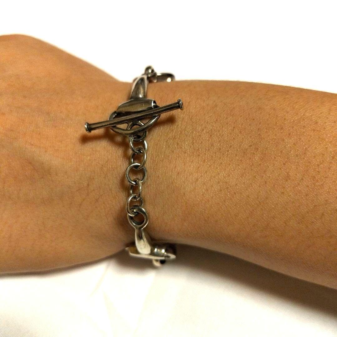 2/1(日)迄セールします！90sヴィンテージシルバーホースビットブレスレット
