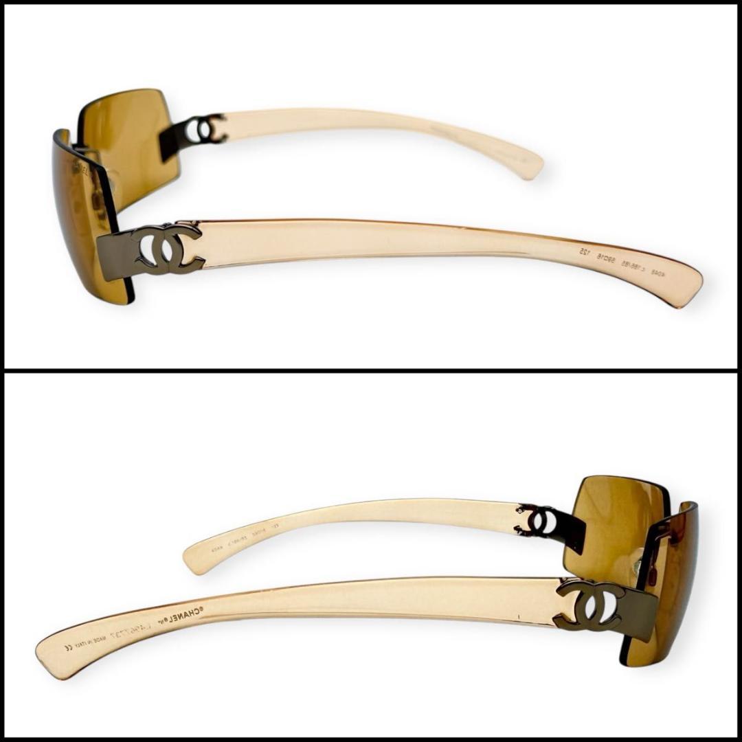 【美品】CHANEL シャネル　ココマーク　リムレス　サングラス　スクエア