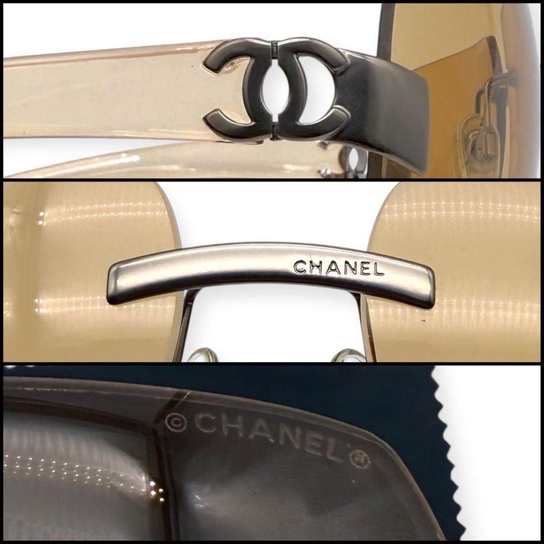 【美品】CHANEL シャネル　ココマーク　リムレス　サングラス　スクエア