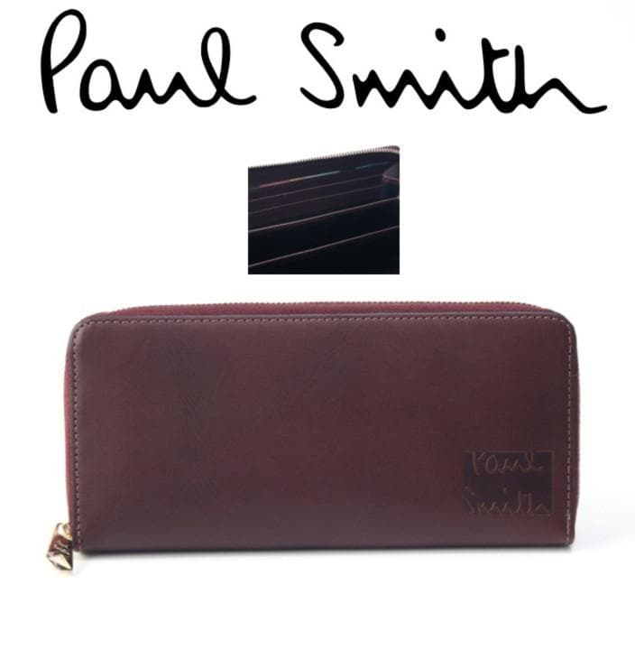 33,000円新品【ポールスミス】ステッチハイライト ラウンドジップ 長財布