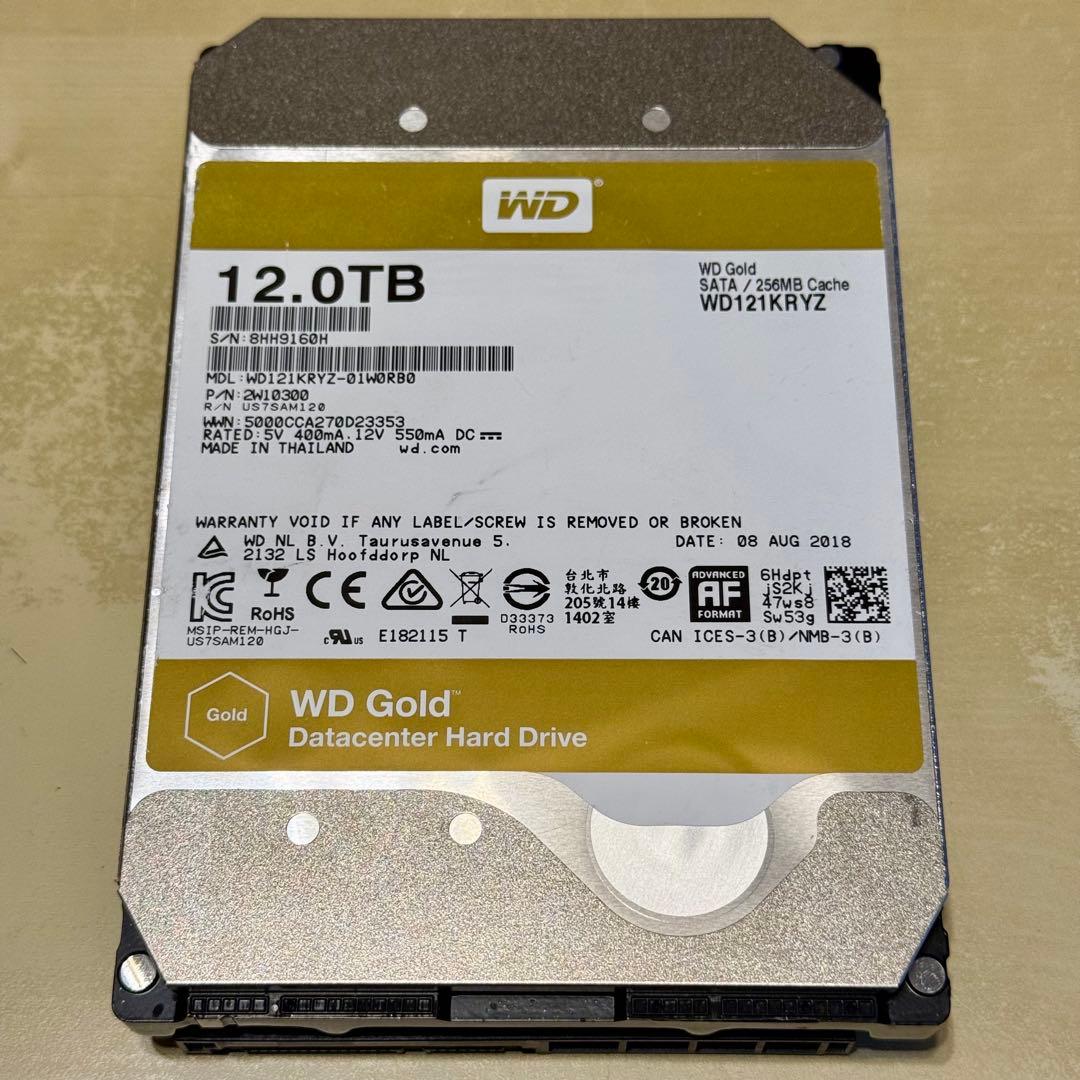 WD121KRYZ (160H) WD Gold 12TB ヘリウム