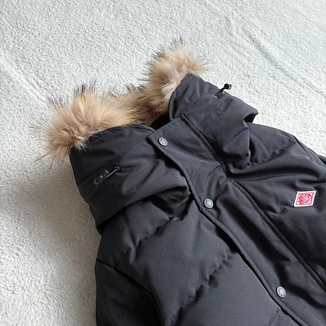 美品 ダントン Bshop ダウンジャケット 黒 ファーフード付き レディース