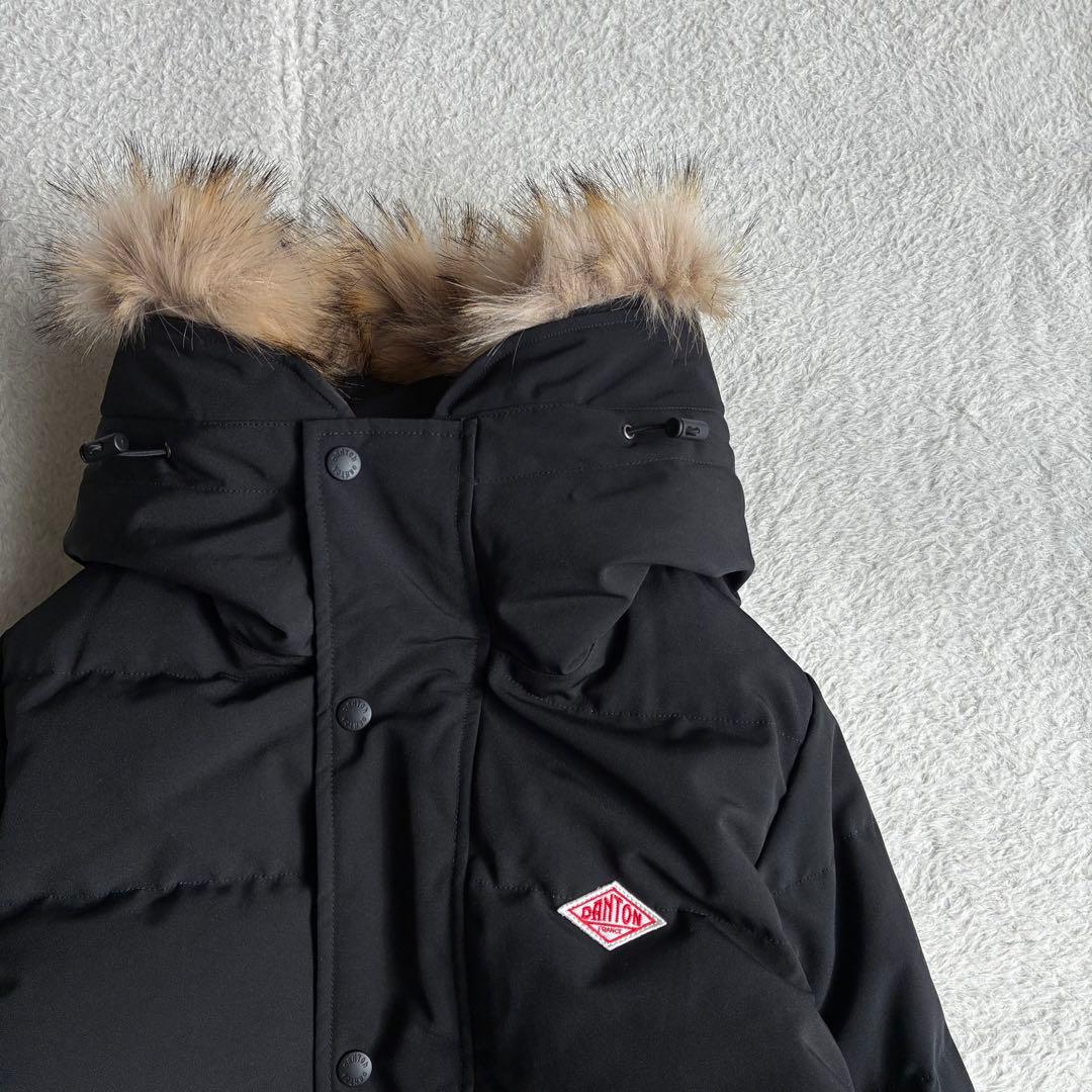 美品 ダントン Bshop ダウンジャケット 黒 ファーフード付き レディース