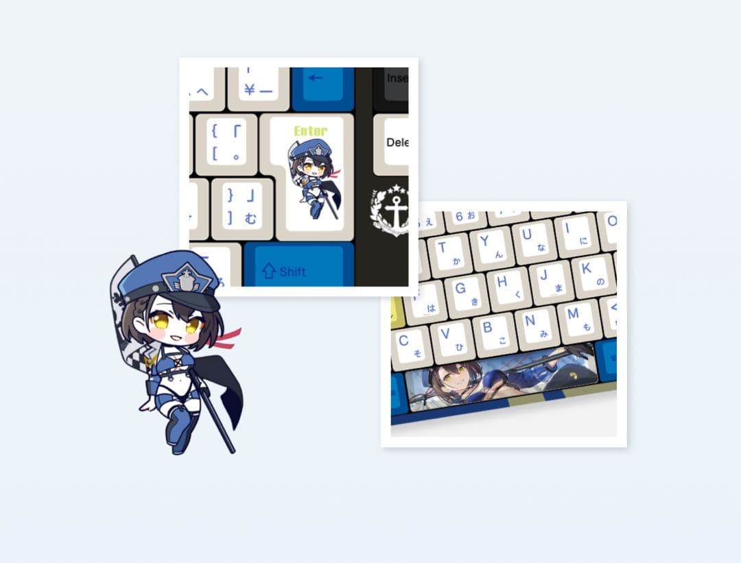 アズレン×ふもコレ ボルチモアモデル キーボード 桜軸VARMILO